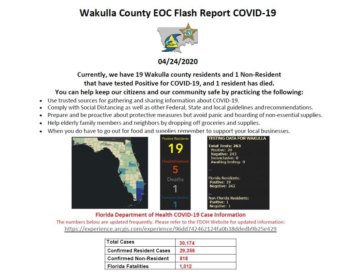 WCSO COVID-19 Flash Report April 24th